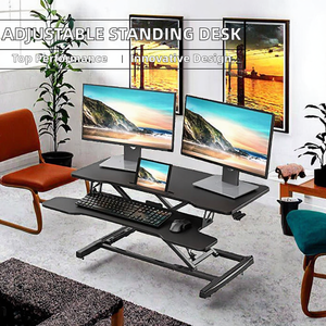 Escritorio Metálico Moderno de Altura Ajustable de 32 Pulgadas de Ancho, Convertidor de Escritorio para Trabajar de Pie o Sentado, Soporte para Dos Monitores y Portátiles - Product Image 2