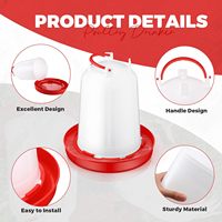 Abreuvoir automatique pour poulets avec poignée, en PP épaissi et durable, abreuvoir portable pour volailles, canards, oies, dindes, élevage