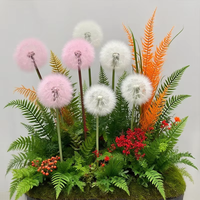 Fleur artificielle de pissenlit en soie, décoration d'intérieur, ornement pour mariage, Thanksgiving, arrangement portatif pour vitrine, fait main, haute qualité