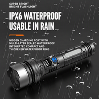 Lampe torche rechargeable portable, laser blanc, zoom, affichage numérique, lumière puissante, torche pour situations d'urgence, camping en plein air