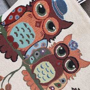 Bolsa de Compras Reutilizable con Diseño de Búho, Bolsa de Mano de Lona de Algodón para Mujer - Product Image 2