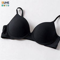 Soutien-gorge sans armatures sans coutures pour femme SUHE, noir, coupe pleine, dos en Y, lavable en machine, usage quotidien