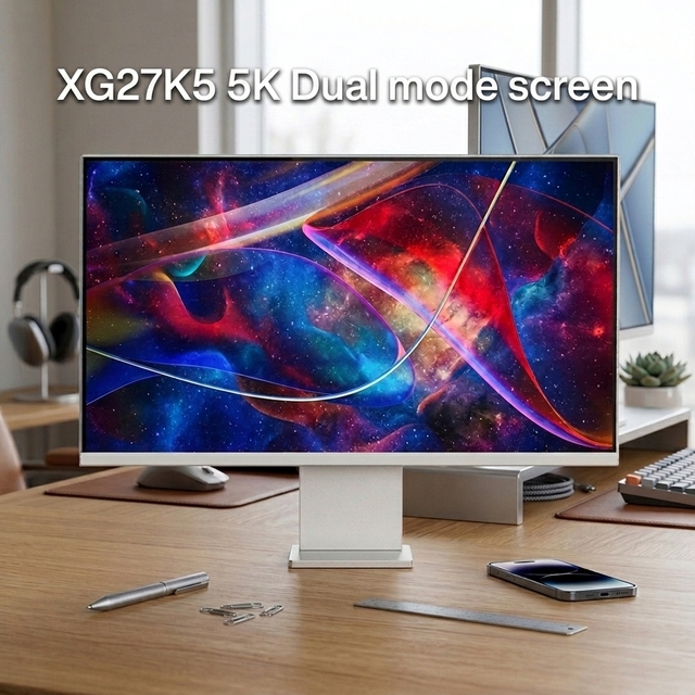 27 Inch 5K  Monitor 5120 * 2880 Resolution 5K 165hz/2K 330HZ Dual-mode 100% SRGB  460Nit Brightness Three Sided Narrow Frame
