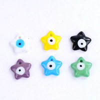 Perles de verre bleu mauvais yeux faites à la main 2.5cm 3.5cm perles d'espacement plates au chalumeau pour la fabrication de bijoux bracelets à bricoler soi-même breloques décor à la maison