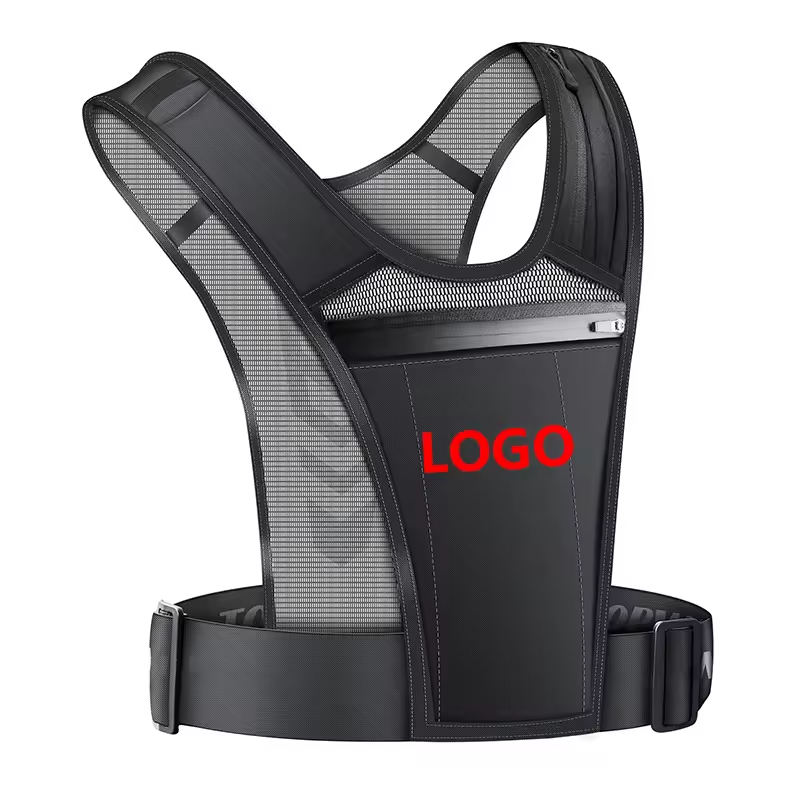 Black Breathable Reflective Workout Custom Adjustable