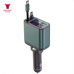 Dual Expansion <b>Cable</b> Car Fast <b>Charger</b> Ambient Light Auto Storage Vehicle Socket Adapter Quick Charge Universal Car <b>Charger</b> - Product Image 1