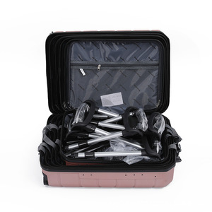 Ensemble de bagages en ABS et PC, motif rayé, taille moyenne, avec housse de pluie et doublure en nylon pour le voyage - Product Image 2