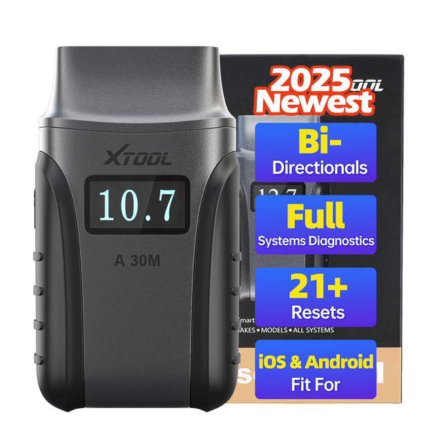 XTOOL A30M V2.0 OBD2 Diagnostic Machine for All Cars 23+Resets 2 Code Reader Live Data Bi-Directional Car Scanner Tools