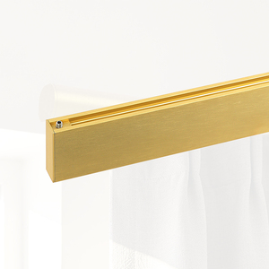 Riel de Cortina Rectangular Moderno KYOK con Soportes de Pared, Diseño Minimalista, Fácil Instalación, Acabado Dorado - Product Image 6