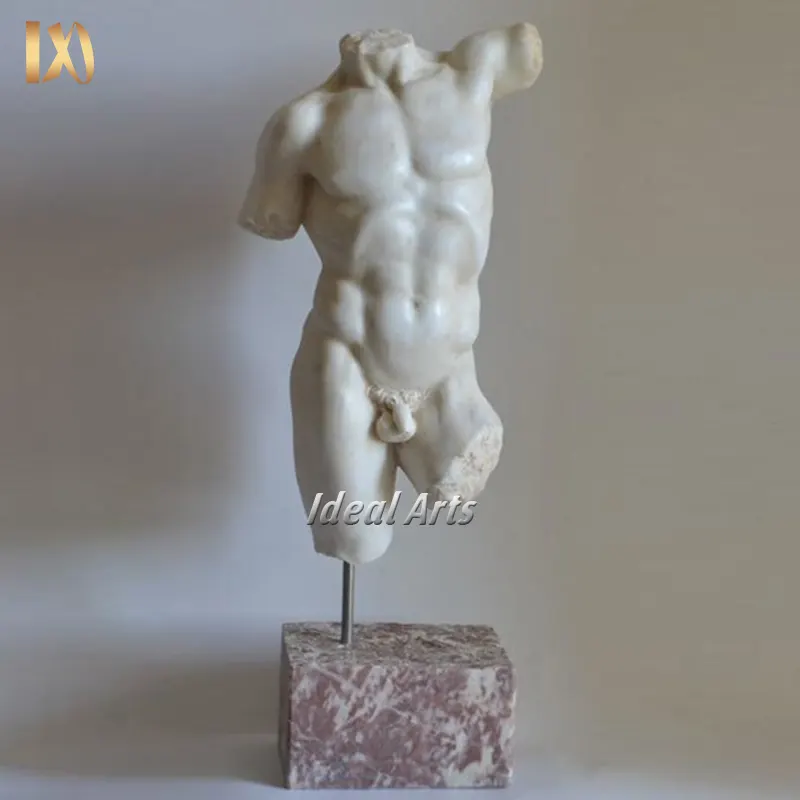 Mármore ideal para artes, venda quente de mármore estilo gaddi torso hellenic estátua, pedra masculina, nude, escultura