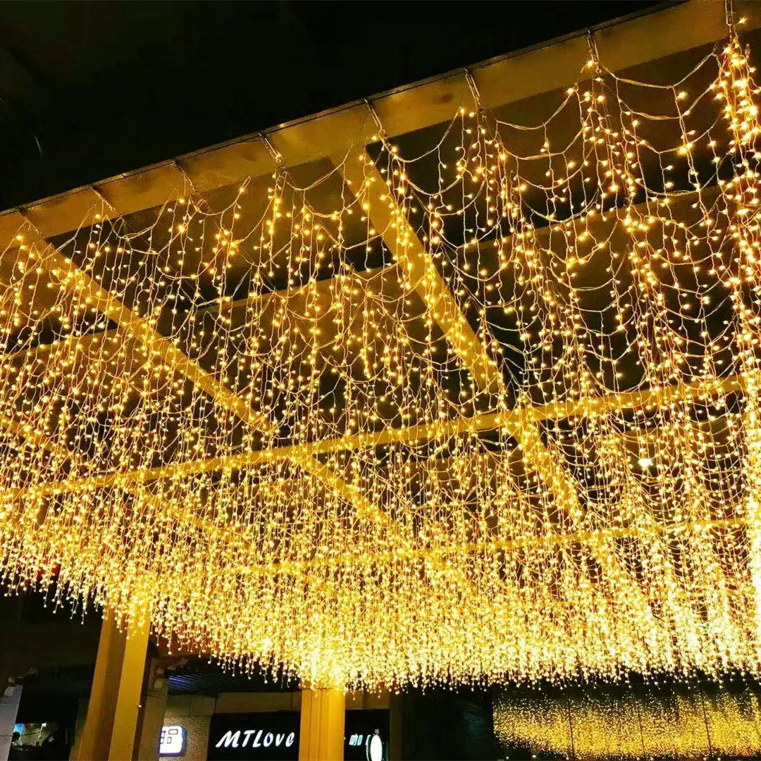 Lampe de rideau à led lampe cascade lampe de décoration de porte de centre commercial de mariage de Noël