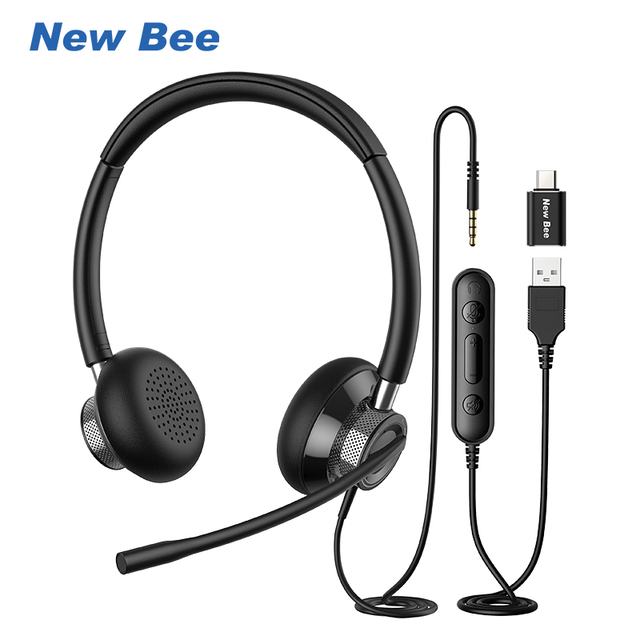 New Bee Wholesale On-Ear Casque Pour Call Center Telephone Headsets Microphone Noise Cancelling Headsets for Contact Center
