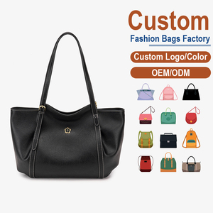 Bolso Tote de Lujo Personalizado de Fábrica, Bolso de Mano de Cuero Premium para Mujer con Logotipo Floral Dorado - Product Image 2