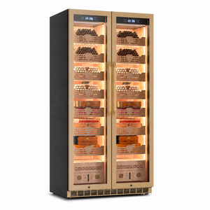 Ne-197-8 Ammonia Removal Two Glass Door Dual Zone 545l <b>Wall</b> <b>Mounted</b> Cigar <b>Cabinet</b> 4400 Cigar <b>Display</b> Humidity Fridge - Product Image 3