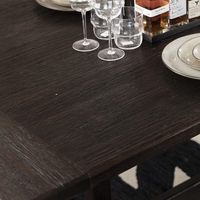 Table à manger longue en bois massif, style nordique, écologique, faite à la main, avec base en tréteau minimaliste pour la salle à manger à domicile