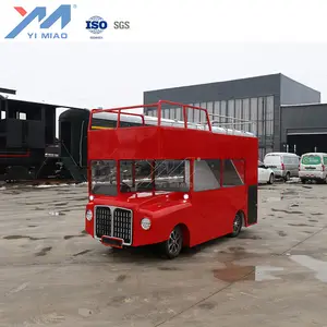 Çin düşük hızlı off-road tatil köyü tatil köyü turizmi elektrik pili gezi çift katlı otobüs