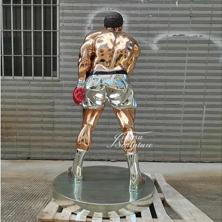 تمثال بوكسر من الألياف الزجاجية بالحجم الطبيعي ومطبوع بالكهرباء للديكور الداخلي بتصميم أشخاص مشهور