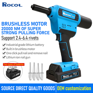 Heavy-Duty Cordless <b>Riveter</b> <b>Gun</b> Battery Operated Power Tool With High Efficiency RL-520 High-Efficiency Battery Provides Long-la - Product Image 1