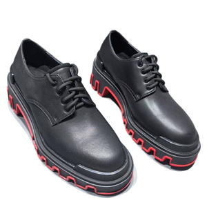 Zapatos Derby de Plataforma Modernos, de Cuero Vacuno Mate de Grano Completo, con Suela Roja, Estilo Gótico Punk, para Hombre - Product Image 6