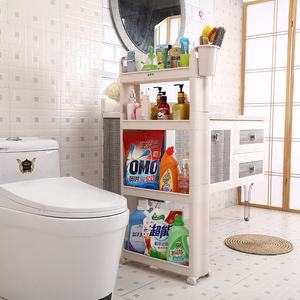 Chariot de rangement sur <span class=keywords><strong>4</strong></span> niveaux Slim, étroit, pour cuisine, salle de bain, organisateur, chariot de cuisine, avec roulettes - Product Image 3