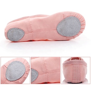 Pequeño Moq personalizado más barato niños zapatos de baile de <span class=keywords><strong>Ballet</strong></span> de <span class=keywords><strong>lona</strong></span> <span class=keywords><strong>zapatillas</strong></span> de suela dividida mujeres suave plana bailarina zapatos de baile para niñas - Product Image 2