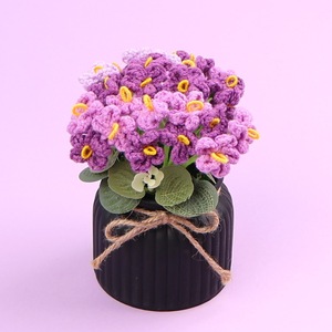 Hand Knitted Silk Forget Me Not Tabletop <b>Ornament</b> Gradual Color Artificial <b>Flower</b> For Home Hotel Wedding Decoration Gift - Product Image 3