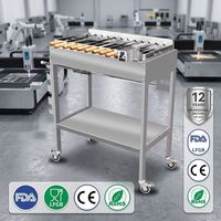 Barbecue extérieur avec réglage de la hauteur, en acier inoxydable, moteur sans fil, grill de style chypriote