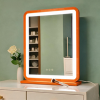 Lampe LED carrée intelligente de designer moderne, rechargeable, grand miroir de maquillage en verre et métal pour bureau, personnalisable