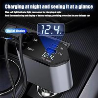 Chargeur de voiture pour téléphone OEM ODM 120W, charge rapide, type C, adaptateur de voiture 4 en 1, 12V PD USB C, chargeur de téléphone de voiture rétractable, usine