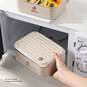 Stainless Steel Dual Tier 1000ML Food <b>Container</b> BPA Free Microwave Safe Insulated Thermos Leak Proof Lunch Box Set <b>Plastic</b> <b>Lid</b> - Product Image 5
