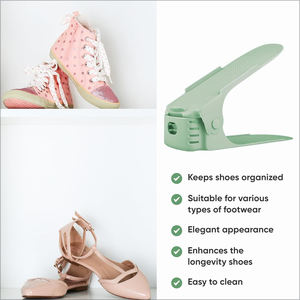 Support de rangement pour chaussures en gros, étagère double niveau pour organisation de placard, empilable et réglable, gain de place - Product Image 4