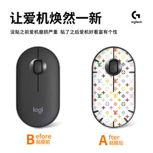 โลจิเทค เพบเบิล เมาส์ สกินฟิล์มป้องกันลายดอกไม้ลายตารางสำหรับเมาส์ไร้สาย - Product Image 4