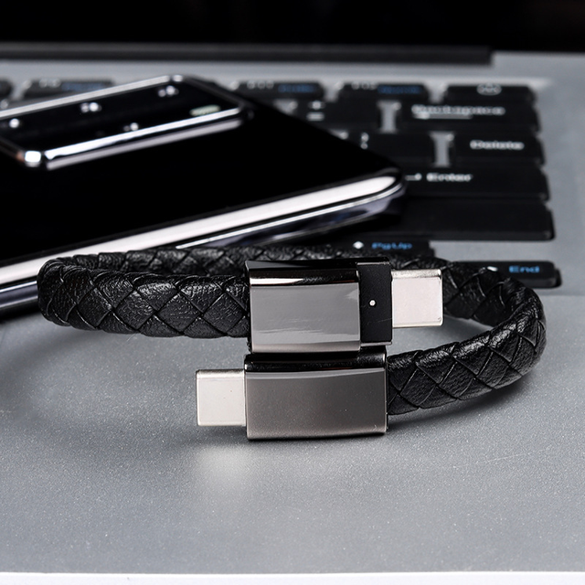 60W USB-C Cable with Type-C to USB-C, Fast Charging Cable for Iphone, 2 in 1 Travel Daily Accessory Bracelet USB Charging Cable