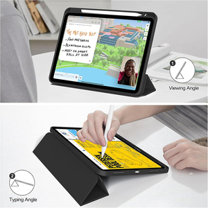 Funda para <span class=keywords><strong>iPad</strong></span> Air de <span class=keywords><strong>13</strong></span> Pulgadas / <span class=keywords><strong>iPad</strong></span> Pro de 12.9 Pulgadas 6.ª/5.ª/4.ª Generación (2022/2021/2020/2018) Funda Trasera de TPU Suave con Soporte y Porta Lápiz - Product Image 4