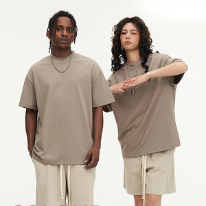 T-shirt vierge de haute qualité 100 % coton tissé, coupe oversize streetwear, poids lourd unisexe 260g, impression numérique personnalisée, anti-boulochage - Product Image 1