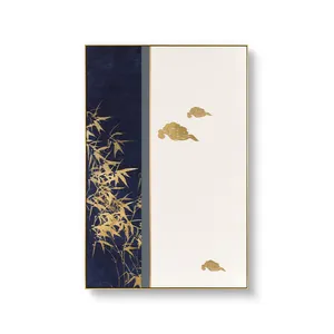 Arte de pared con marco moderno para decoración de restaurante, arte de cuero con impresión de papel de arroz de estilo chino, nuevo