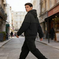Sweat-shirts à capuche zippés imprimés numériquement en patchwork de qualité supérieure, 100 % coton, coupe ample vintage, tricotés, personnalisables OEM, unisexe, pour fabricants, collection Printemps