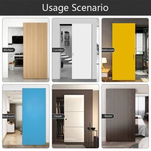 Kit de quincaillerie dissimulée WEKIS en alliage d'aluminium durable pour porte de grange, avec vis, pour système coulissant d'entrée de cuisine et salle de bain - Product Image 5