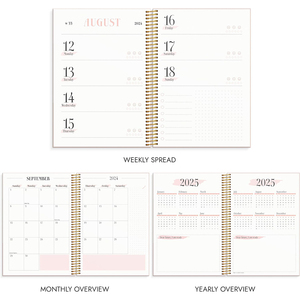 Planificador de vida horizontal 2024 A5 en rosa con pestañas móviles, logotipo personalizado, lista de tareas pendientes y caja planificadora de manifestación de Agenda, embalaje - Product Image 5