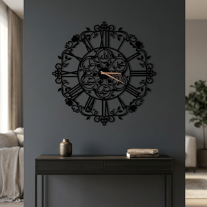 Horloge murale moderne en métal, design géométrique abstrait rond, horloge analogique silencieuse à quartz pour la décoration du salon - Product Image 6