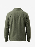 Nouveau Manteau Décontracté Homme Vintage en Mélange de Laine, Couleur Unie, Col Rabattu, Multi-Poches, pour Automne Hiver