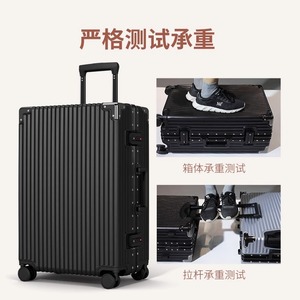 Unisex Carry-On <b>Suitcase</b> 20 Inch With Lock Water Resistant Swivel Wheels Stripe Pattern For Leisure Travel - Product Image 3