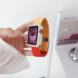 Pour <span class=keywords><strong>Apple</strong></span> <span class=keywords><strong>Watch</strong></span> 10 11 Nouveau bracelet de montre en nylon tissé contrasté avec boucle en métal Bracelet de remplacement pour IWatch 46mm 49mm - Product Image 3