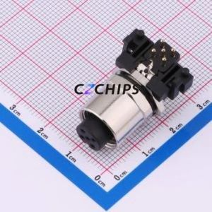 C12B-FAA-RM1-5-SH Circular (Cable) Connector Bent Lead Through Hole Connector M12 5P Female Right Angle - Product Image 1