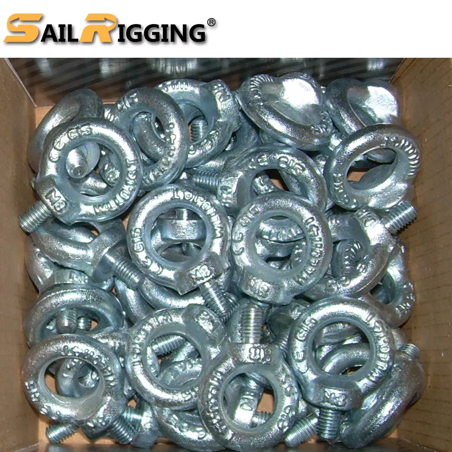 Yellow Colour Galvanized JIS 1169 Drop Forged Lifting Eye Nut Q235 Carton Steel Eye Bolt