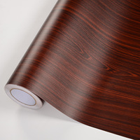 Película Decorativa Autoadhesiva de PVC de Alto Brillo con Textura Moderna de Grano de Madera para Diseño y Renovación de Interiores de Apartamentos