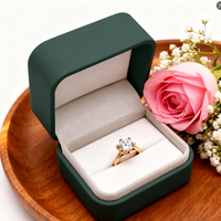 Boîtes à bijoux portables en cuir PU vert émeraude avec organisateurs de motifs ronds carrés en velours pour bagues et colliers