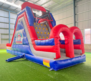 Pvc Vinyl sân sau trượt nước <span class=keywords><strong>Inflatable</strong></span> trở ngại leo lên Slide <span class=keywords><strong>Bouncer</strong></span> lâu đài để bán - Product Image 2