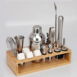 Ensemble de shaker à cocktails pour débutants Ensemble complet de bouilloires en acier inoxydable à manivelle Équipement professionnel de mélange de cocktails - Product Image 4