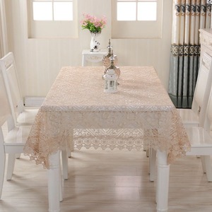 <span class=keywords><strong>Elegante</strong></span> <span class=keywords><strong>Runner</strong></span> da Tavola Rettangolare Beige con Ricamo Floreale in Pizzo Francese Intrecciato a Mano per Eventi, Cene e Tè - Product Image 2